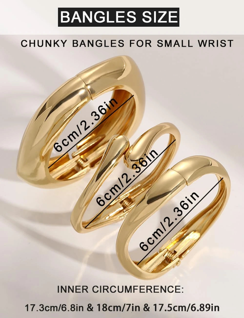 Chunky Gold Stackable Bangles