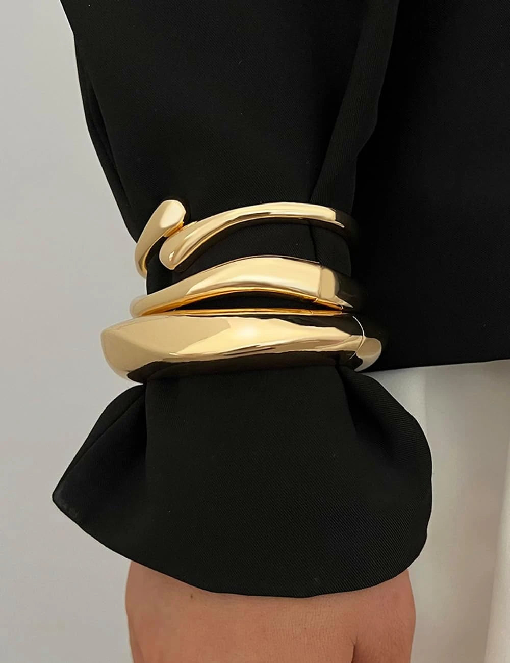 Chunky Gold Stackable Bangles