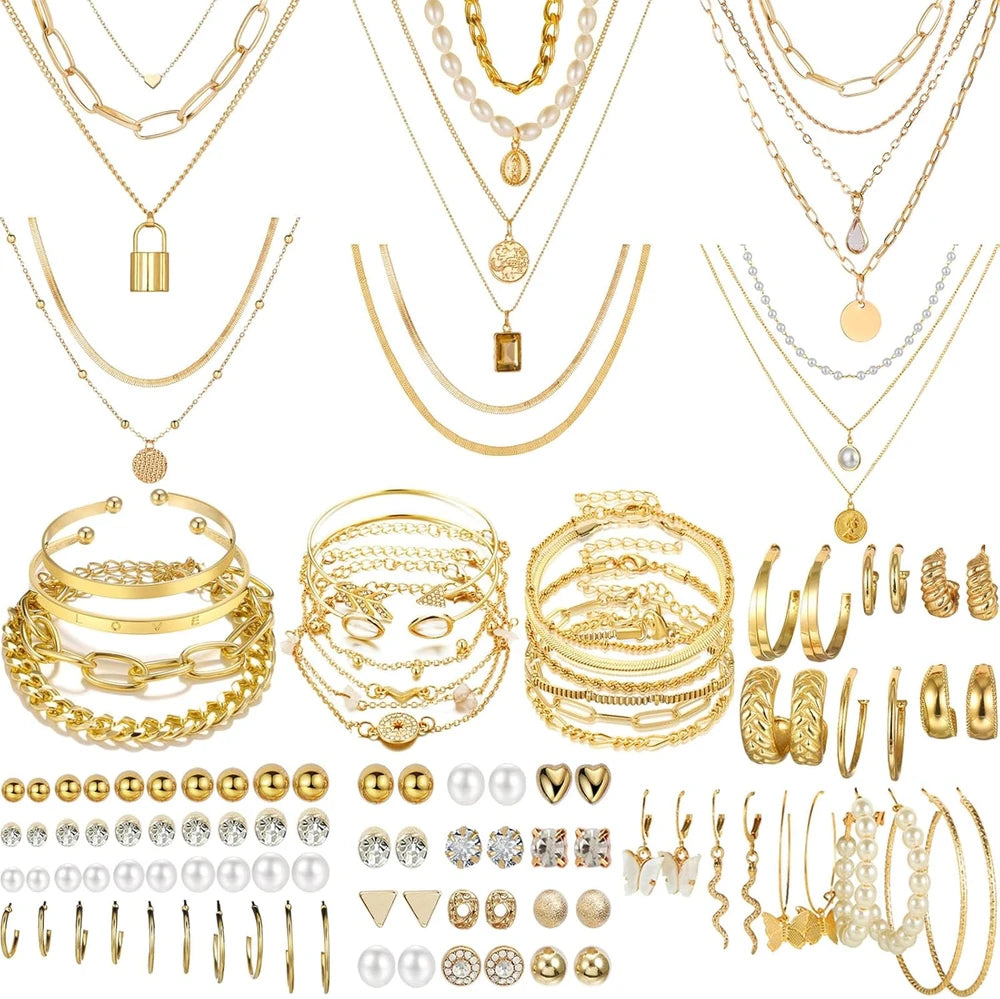 Contemporary Gold Jewelry Set