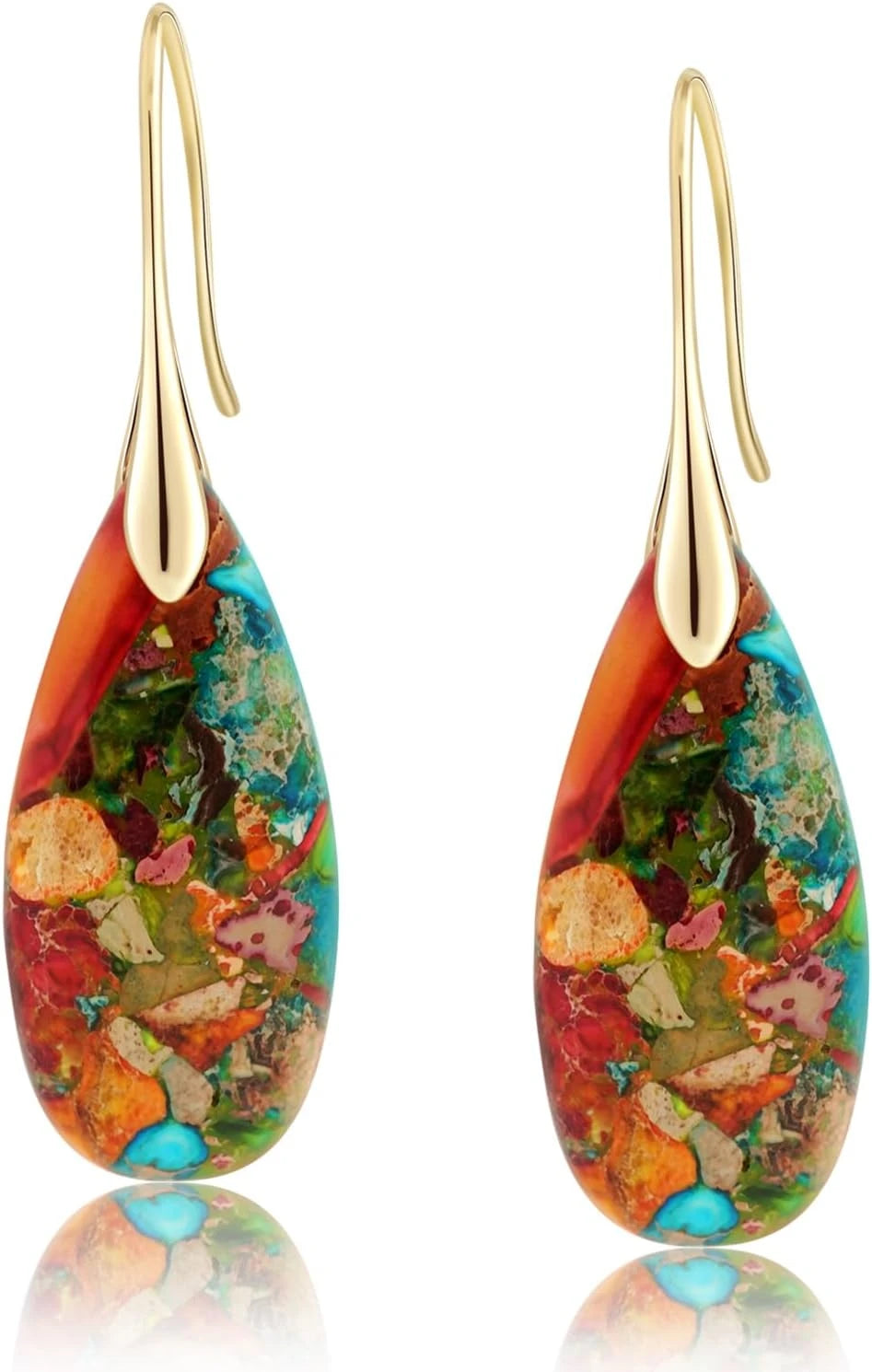 Natural Stone Teardrop Earrings